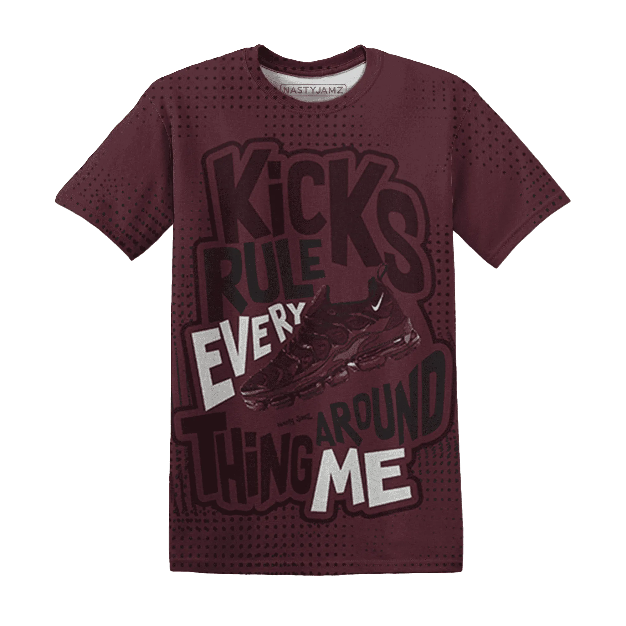 VaporMax-Night-Maron-Burgundy-T-Shirt-Match-Kicks-Rule-3D