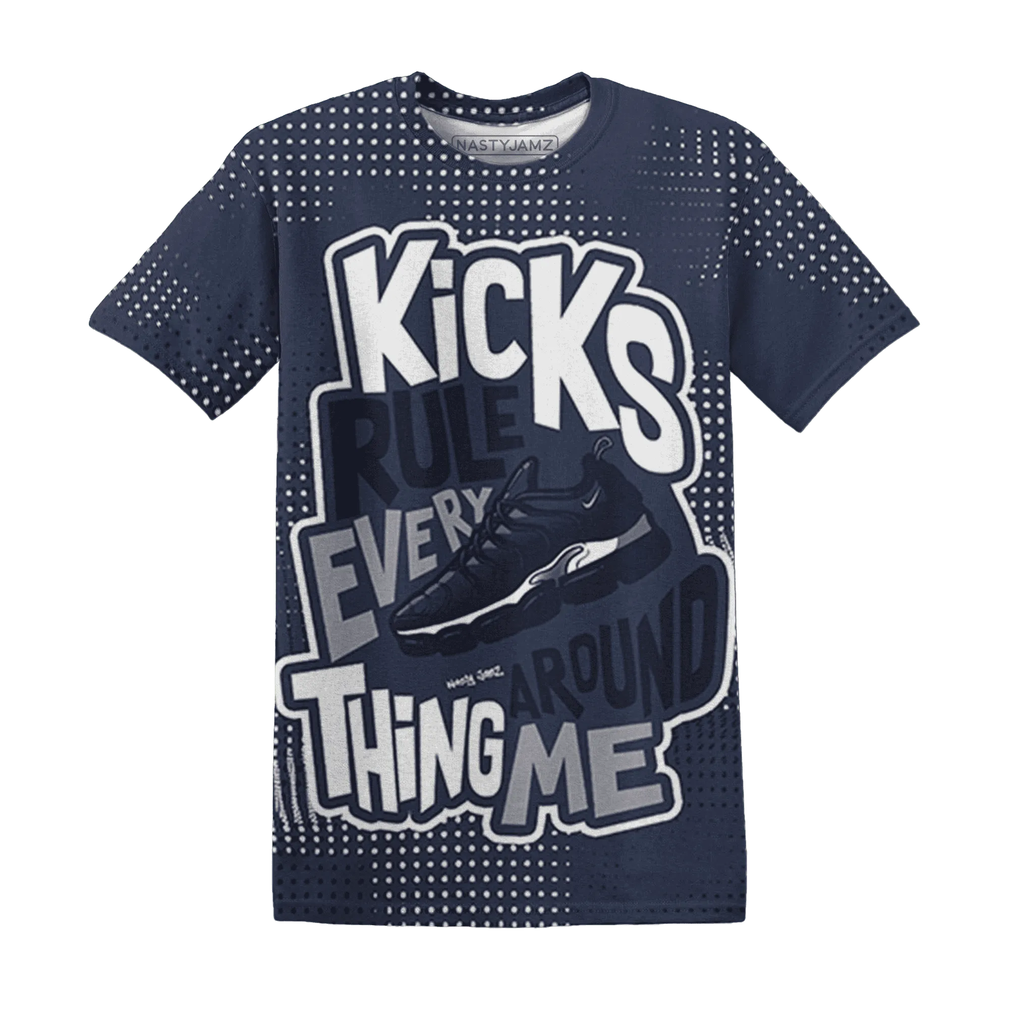 VaporMax-Plus-Midnight-Navy-White-Metallic-Silver-NastyJamz-T-Shirt-Match-Kicks-Rule-3D