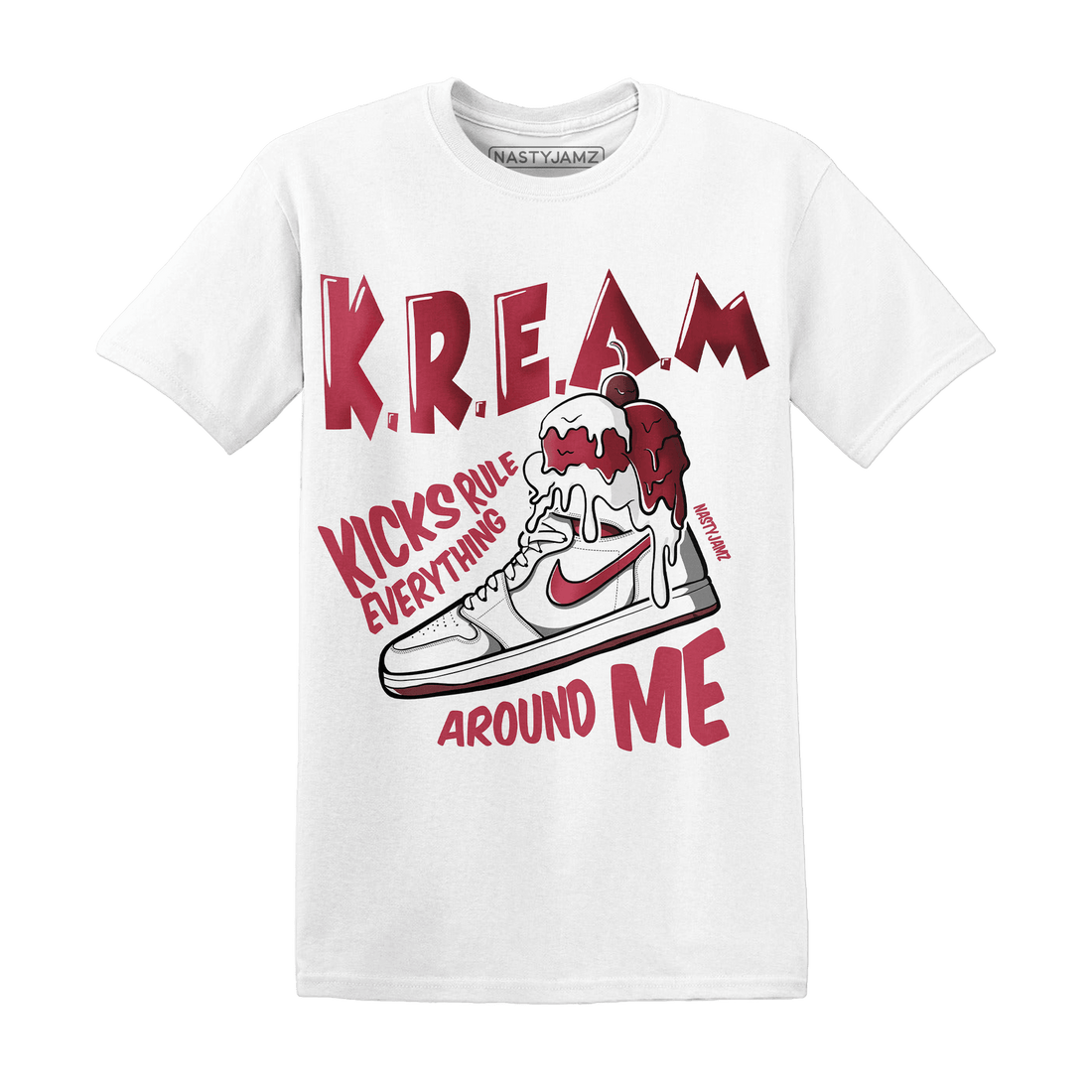 High 85 Metallic Burgundy 1s T Shirt Match Kream Sneaker - NastyJamz
