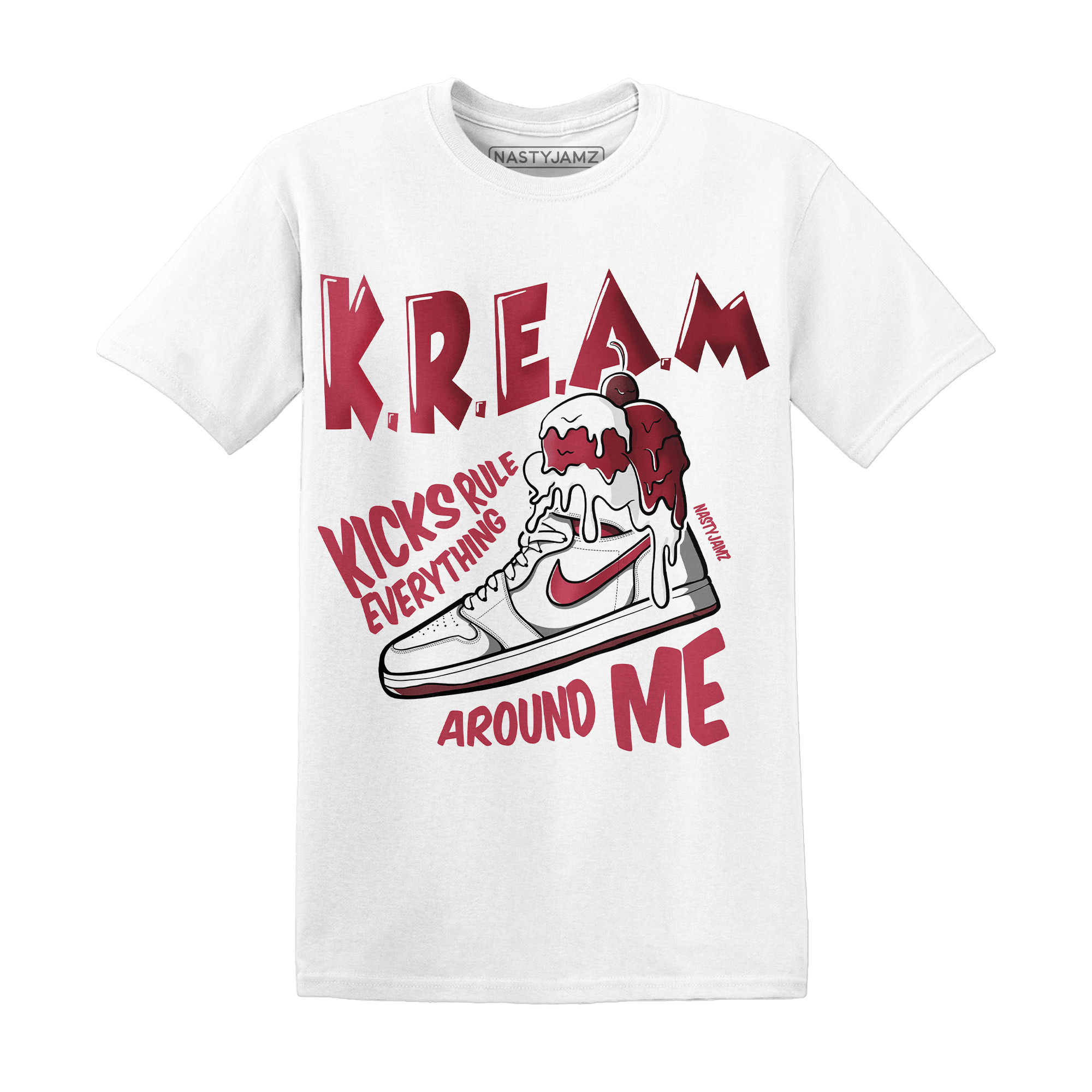 High 85 Metallic Burgundy 1s T Shirt Match Kream Sneaker - NastyJamz