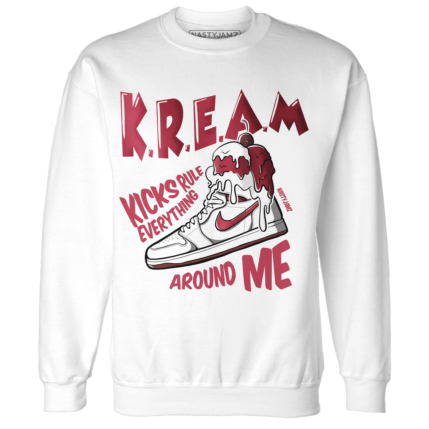 High 85 Metallic Burgundy 1s Sweatshirt Match Kream Sneaker - NastyJamz