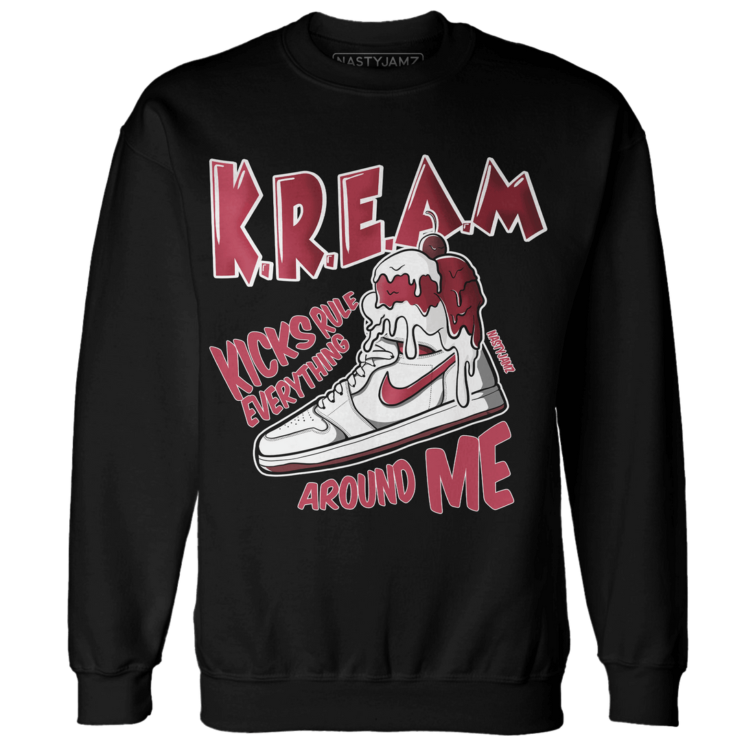 High 85 Metallic Burgundy 1s Sweatshirt Match Kream Sneaker - NastyJamz