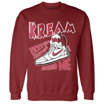 High 85 Metallic Burgundy 1s Sweatshirt Match Kream Sneaker - NastyJamz