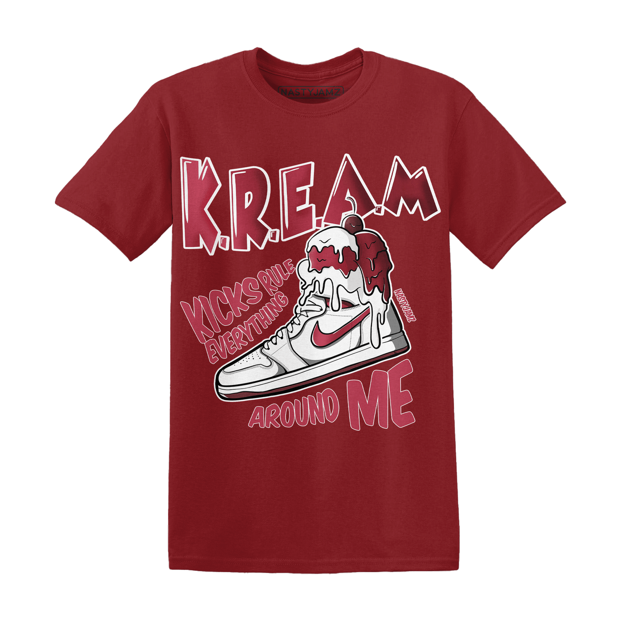 High 85 Metallic Burgundy 1s T Shirt Match Kream Sneaker - NastyJamz