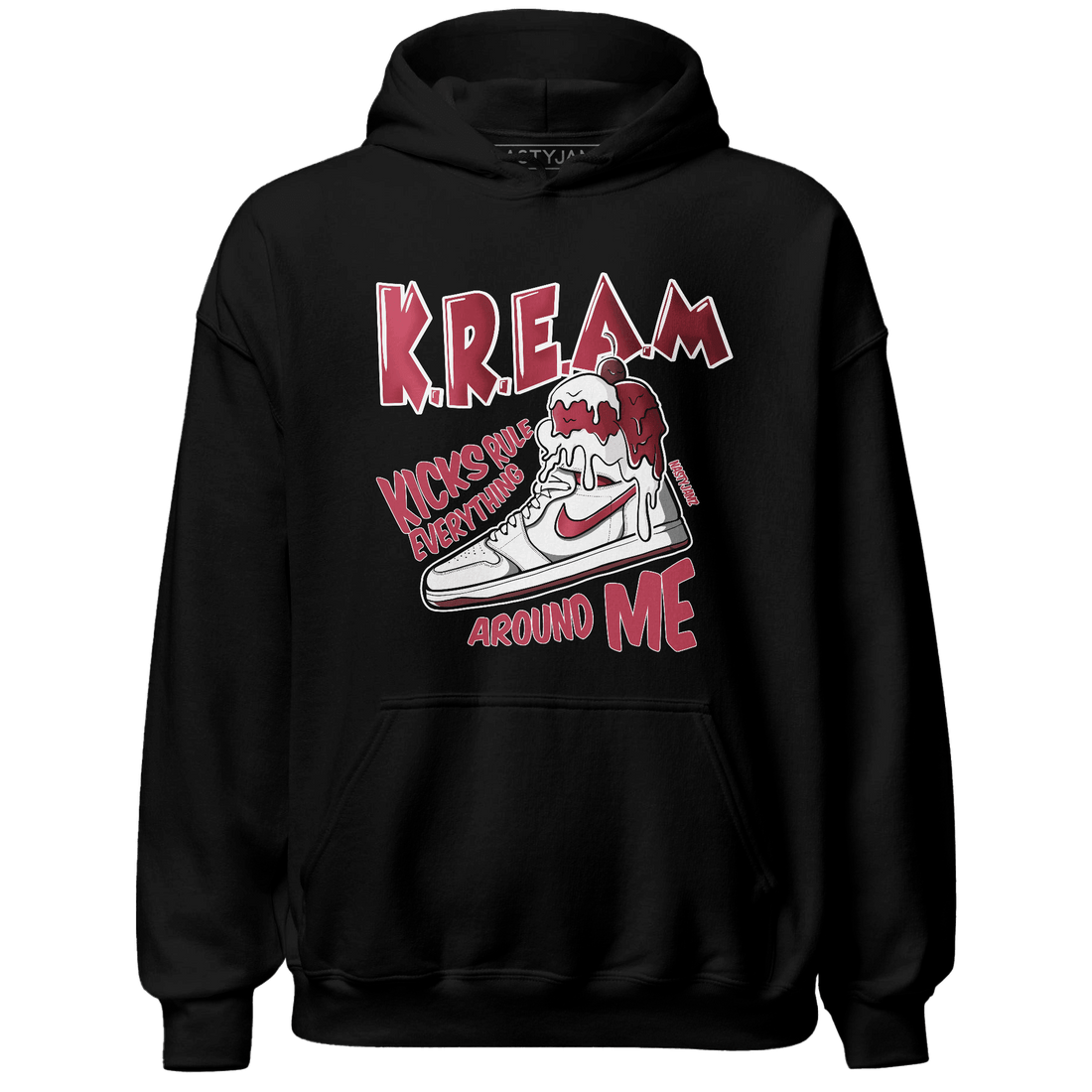 High 85 Metallic Burgundy 1s Hoodie Match Kream Sneaker - NastyJamz