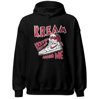 High 85 Metallic Burgundy 1s Hoodie Match Kream Sneaker - NastyJamz