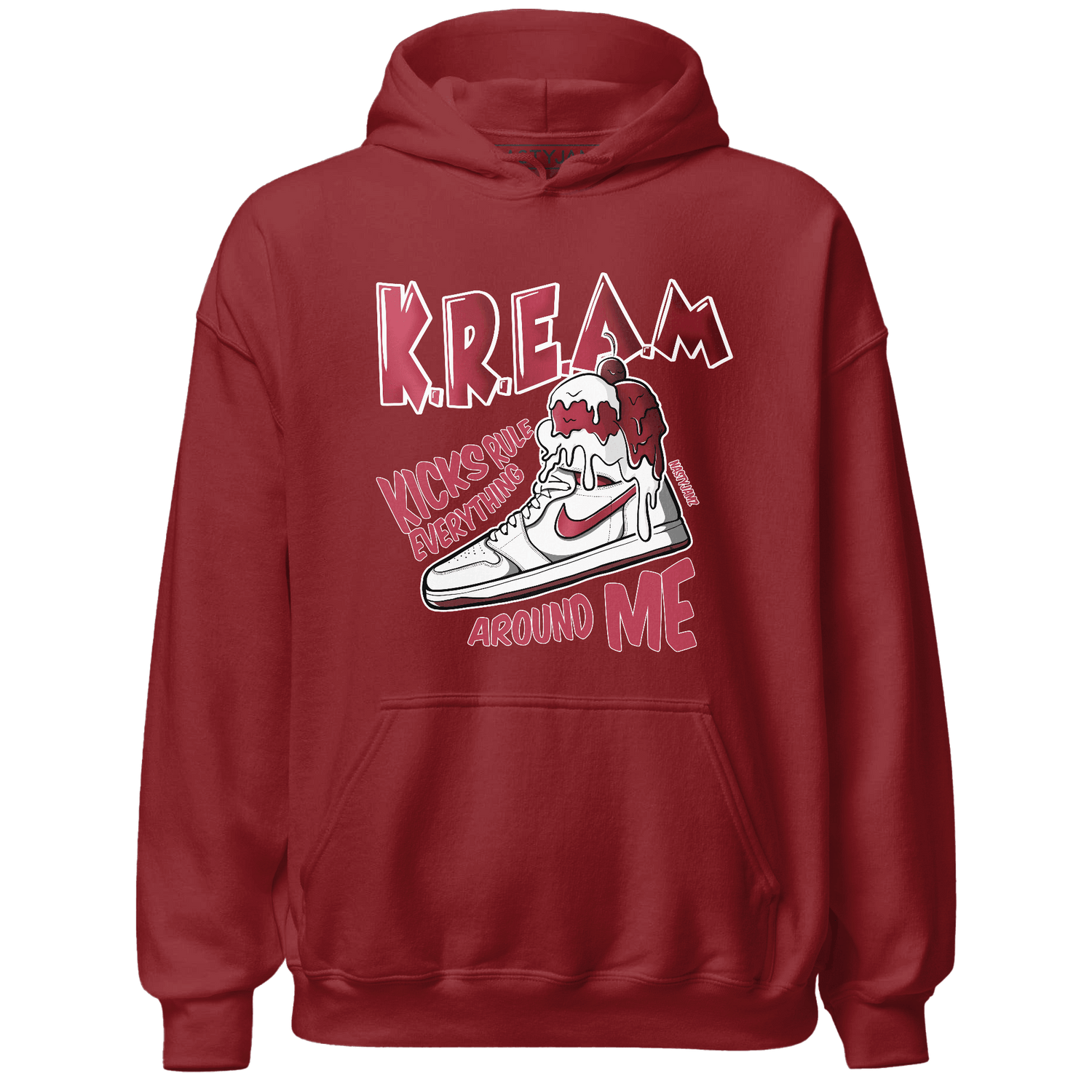 High 85 Metallic Burgundy 1s Hoodie Match Kream Sneaker - NastyJamz