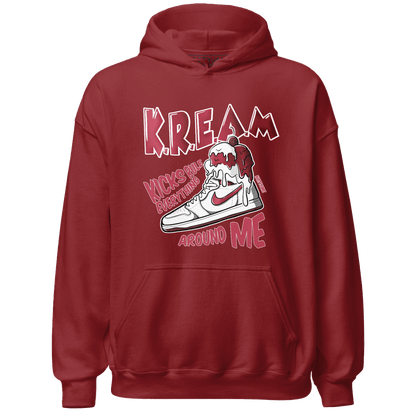 High 85 Metallic Burgundy 1s Hoodie Match Kream Sneaker - NastyJamz