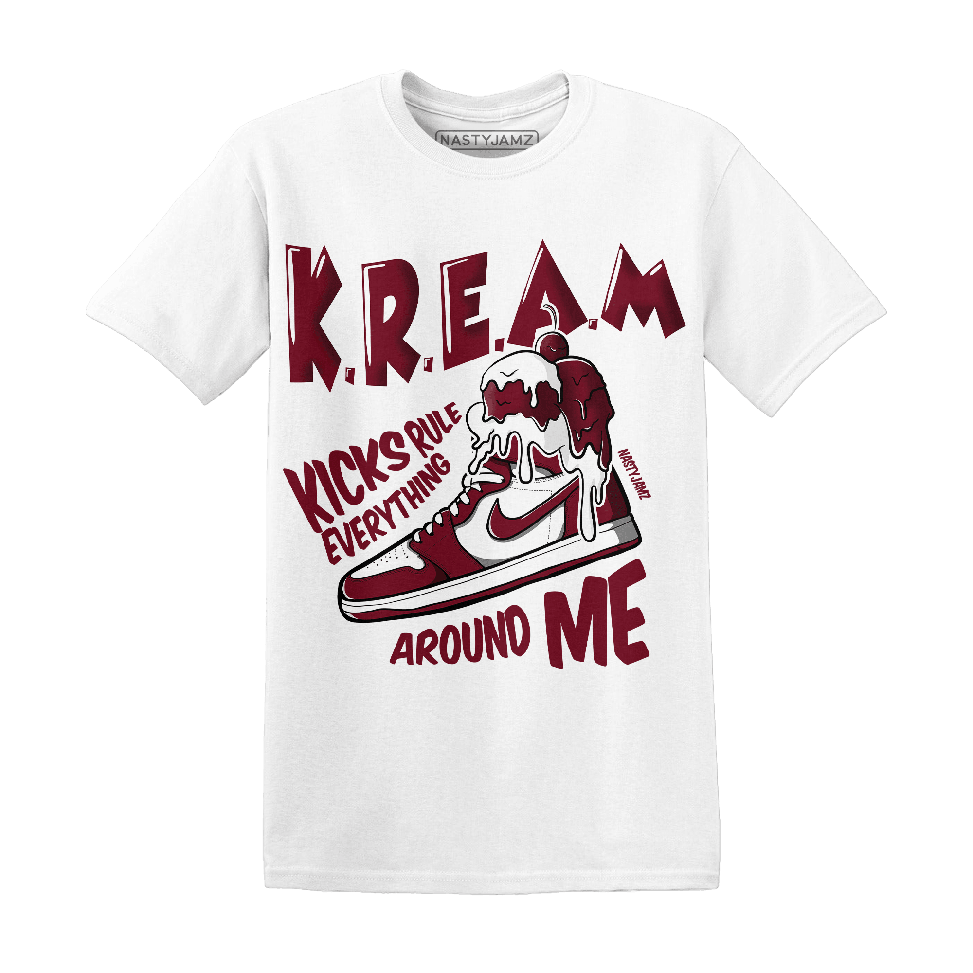 High White Team Red 1s T Shirt Kream Sneaker - NastyJamz