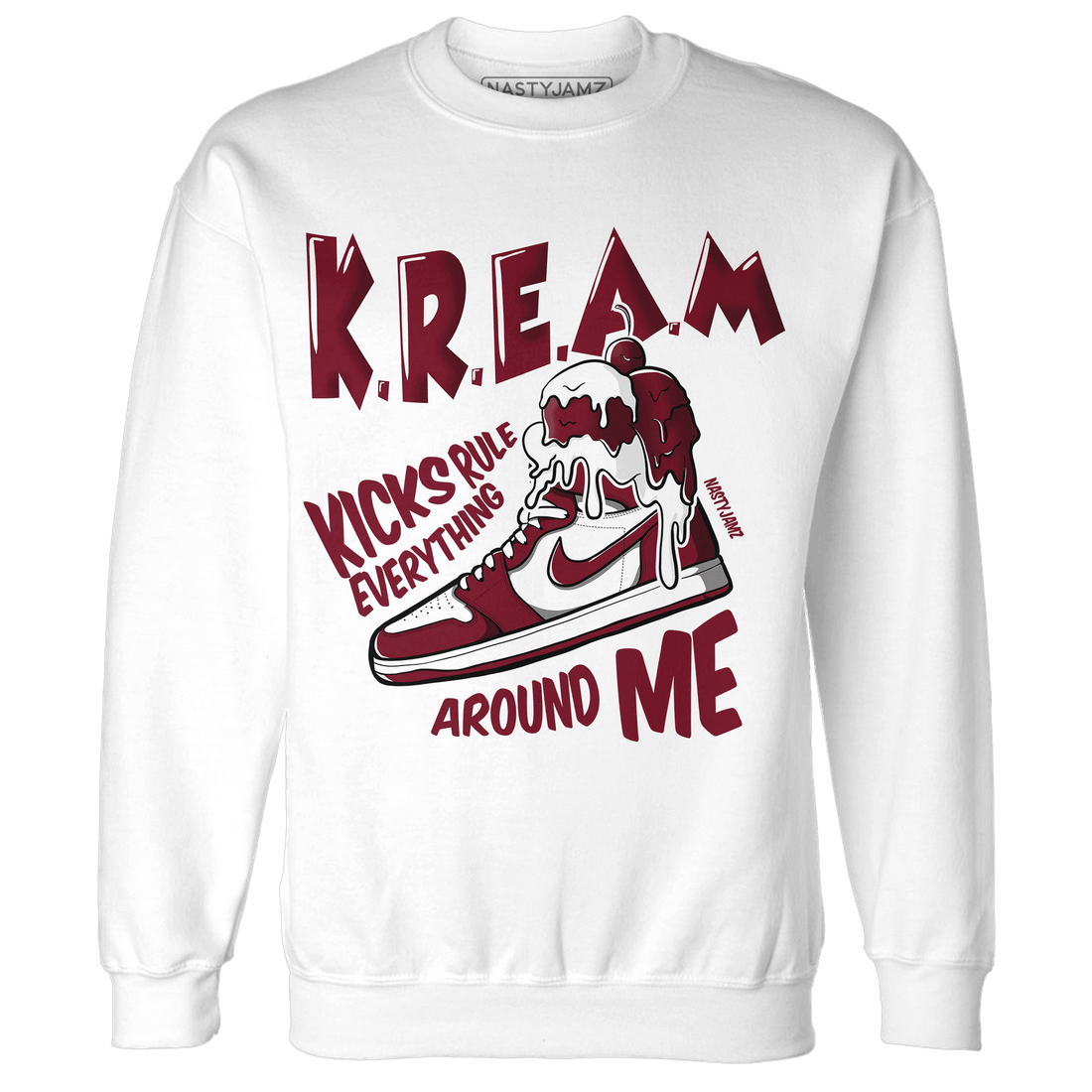 High White Team Red 1s Sweatshirt Match Kream Sneaker - NastyJamz