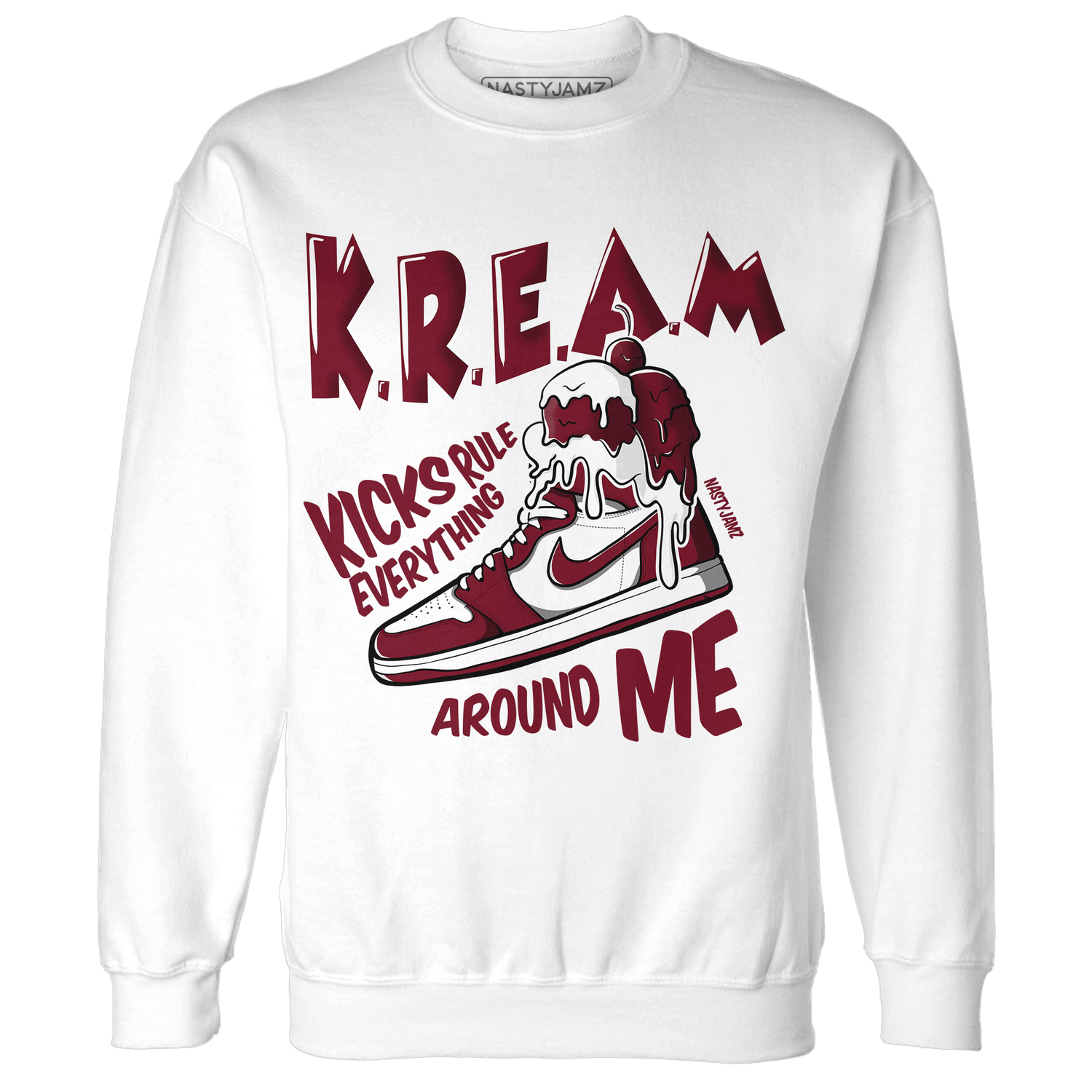High White Team Red 1s Sweatshirt Match Kream Sneaker - NastyJamz
