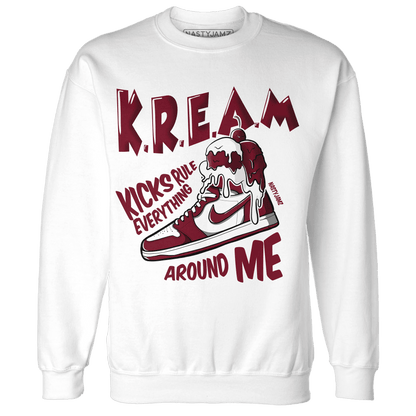 High White Team Red 1s Sweatshirt Match Kream Sneaker - NastyJamz
