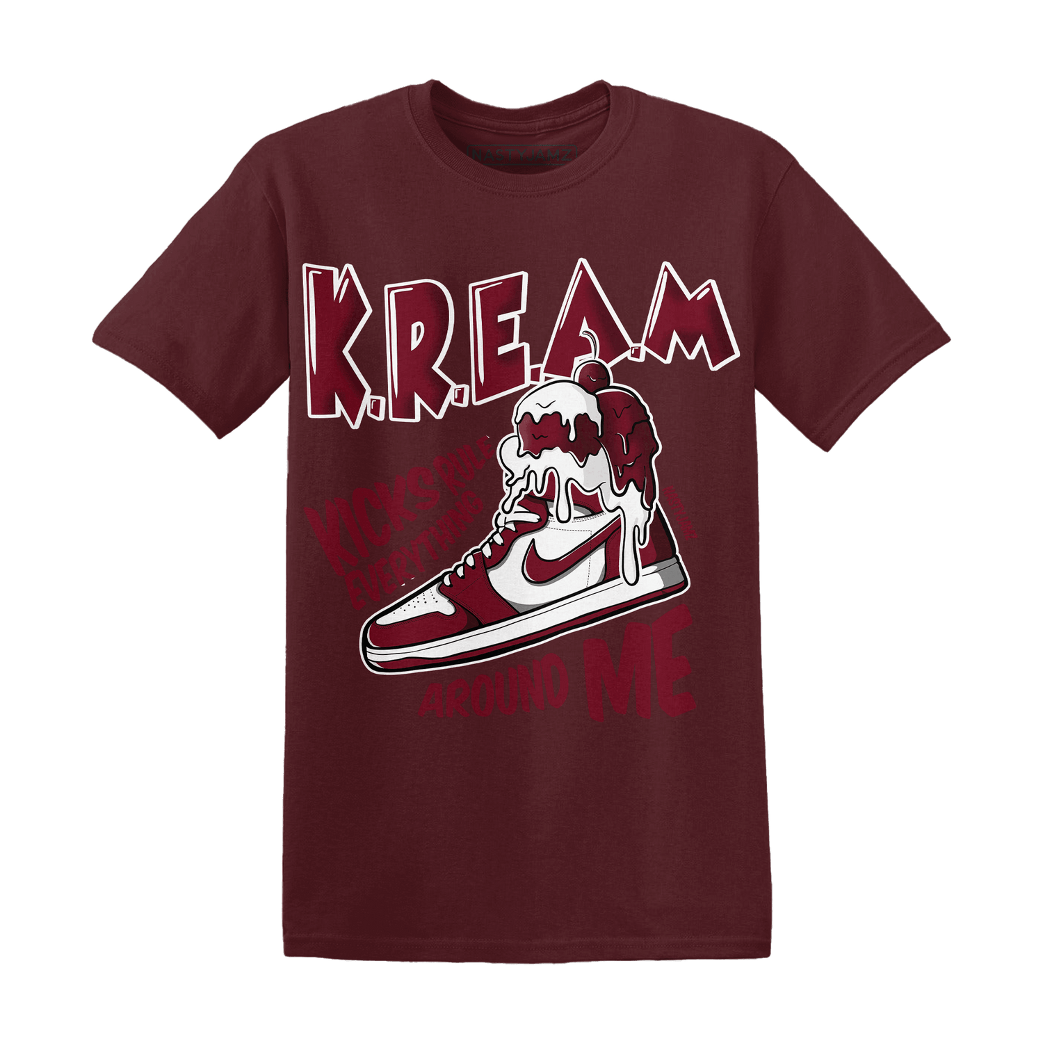 High White Team Red 1s T Shirt Kream Sneaker - NastyJamz