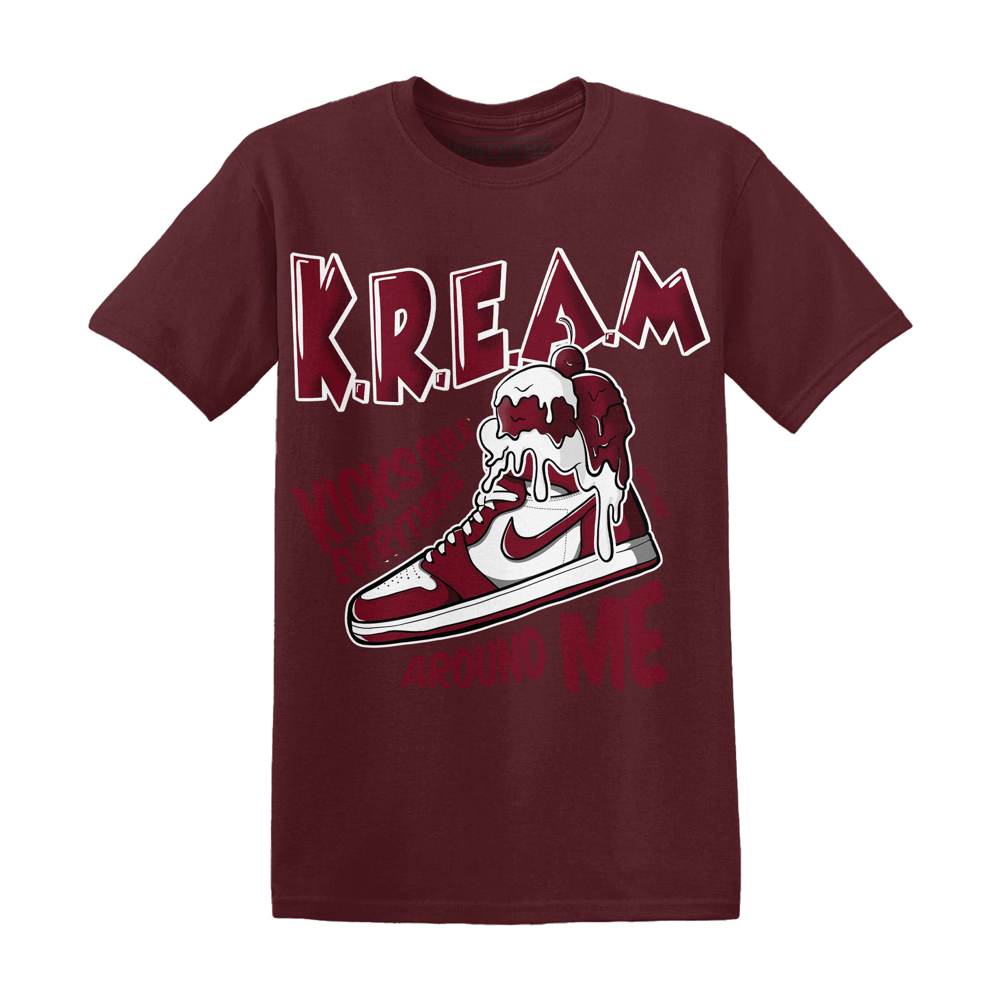 High White Team Red 1s T Shirt Kream Sneaker - NastyJamz