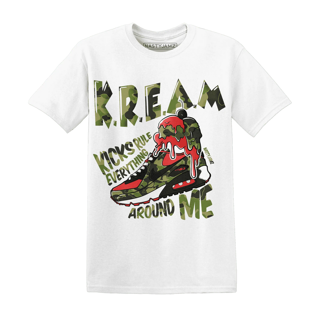 AM-90-Dark-Sage-Solar-Red-T-Shirt-Match-Kream-Sneaker