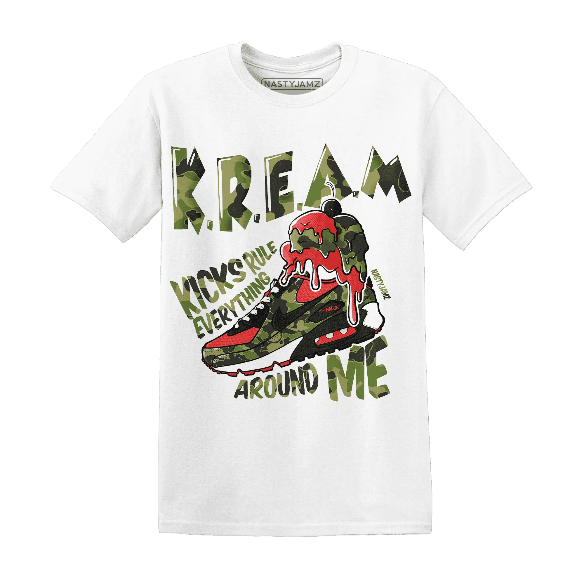 AM-90-Dark-Sage-Solar-Red-T-Shirt-Match-Kream-Sneaker