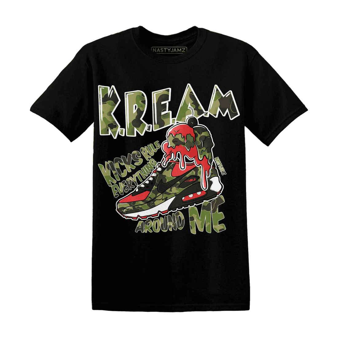 AM-90-Dark-Sage-Solar-Red-T-Shirt-Match-Kream-Sneaker