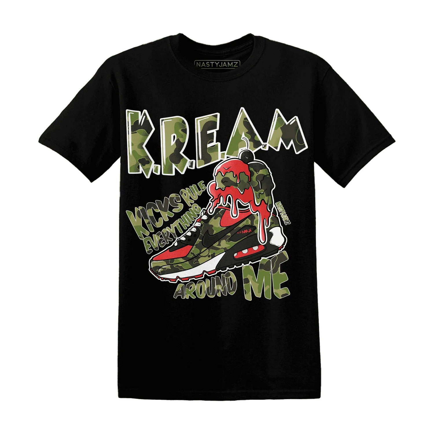 AM-90-Dark-Sage-Solar-Red-T-Shirt-Match-Kream-Sneaker