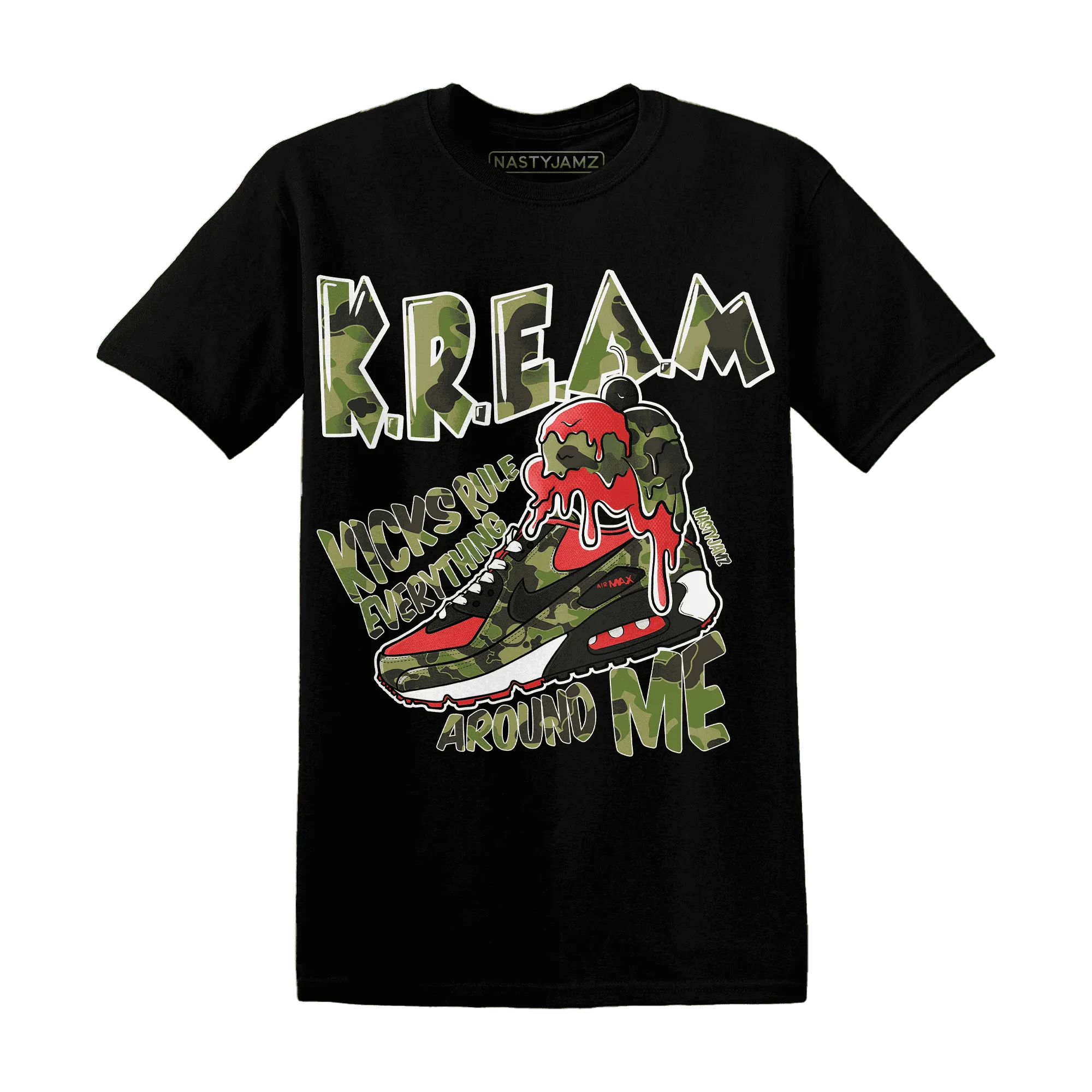 AM-90-Dark-Sage-Solar-Red-T-Shirt-Match-Kream-Sneaker