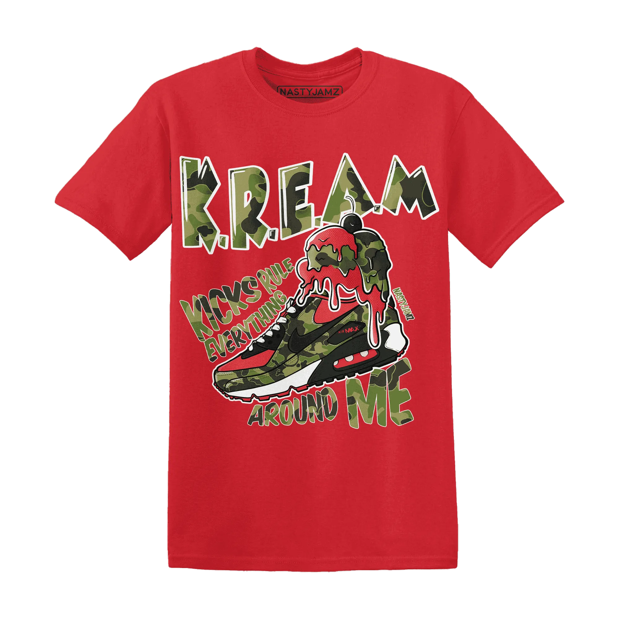 AM-90-Dark-Sage-Solar-Red-T-Shirt-Match-Kream-Sneaker