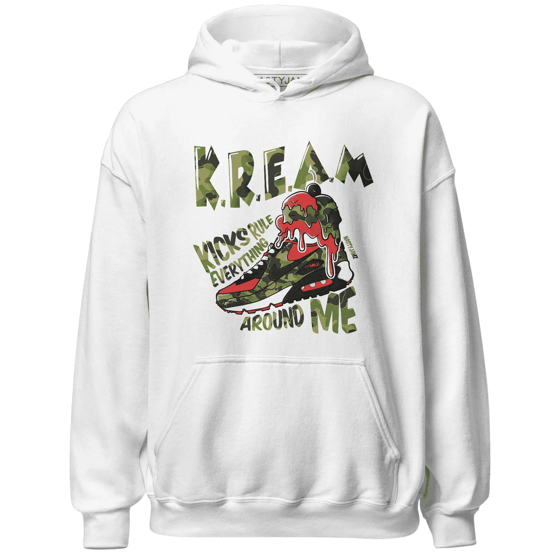 AM-90-Dark-Sage-Solar-Red-Hoodie-Match-Kream-Sneaker