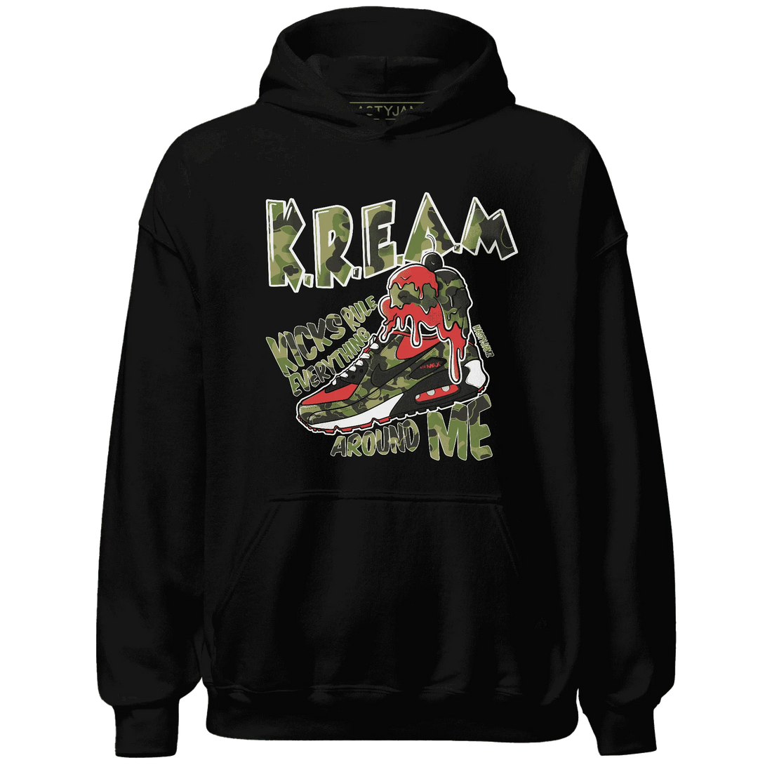 AM-90-Dark-Sage-Solar-Red-Hoodie-Match-Kream-Sneaker