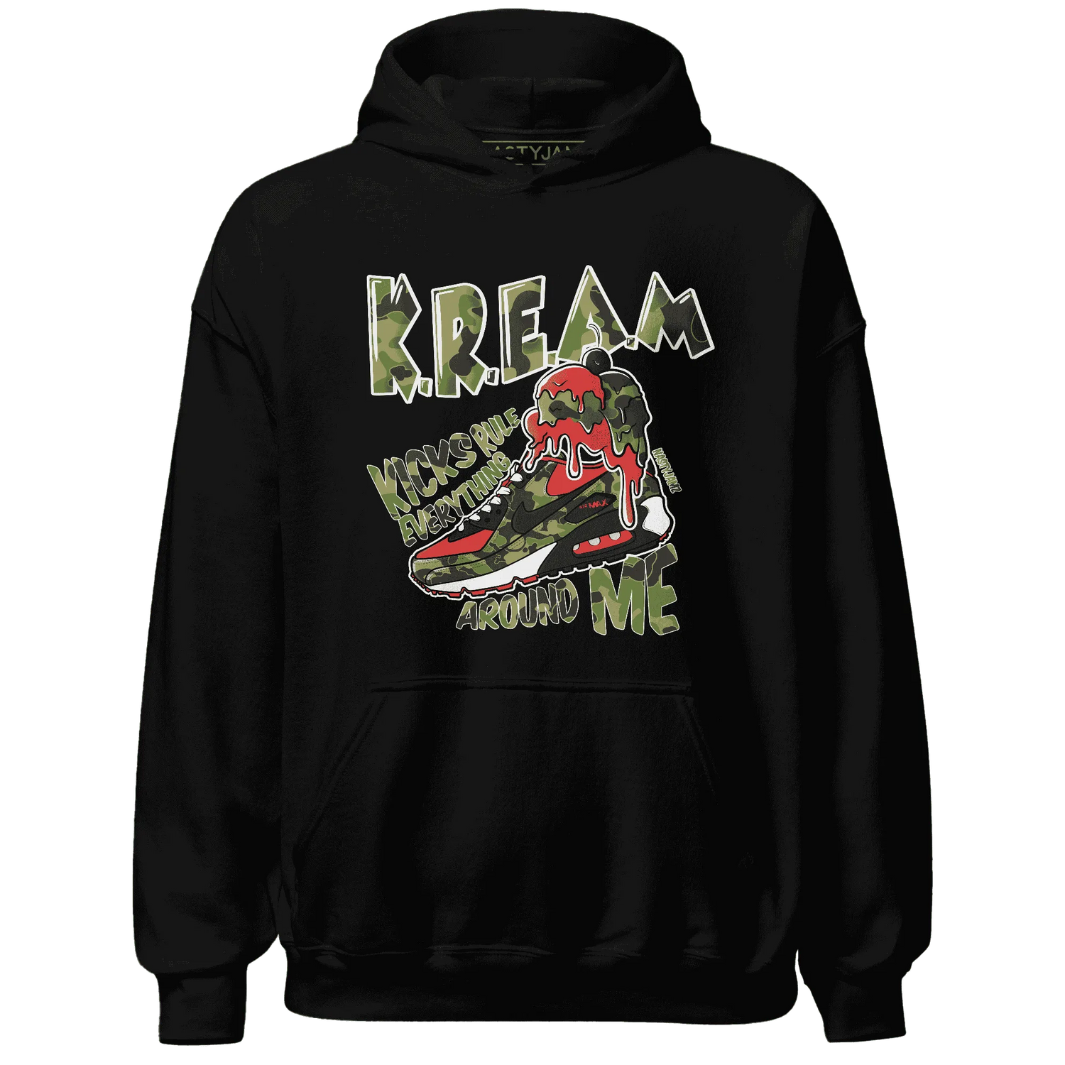AM-90-Dark-Sage-Solar-Red-Hoodie-Match-Kream-Sneaker