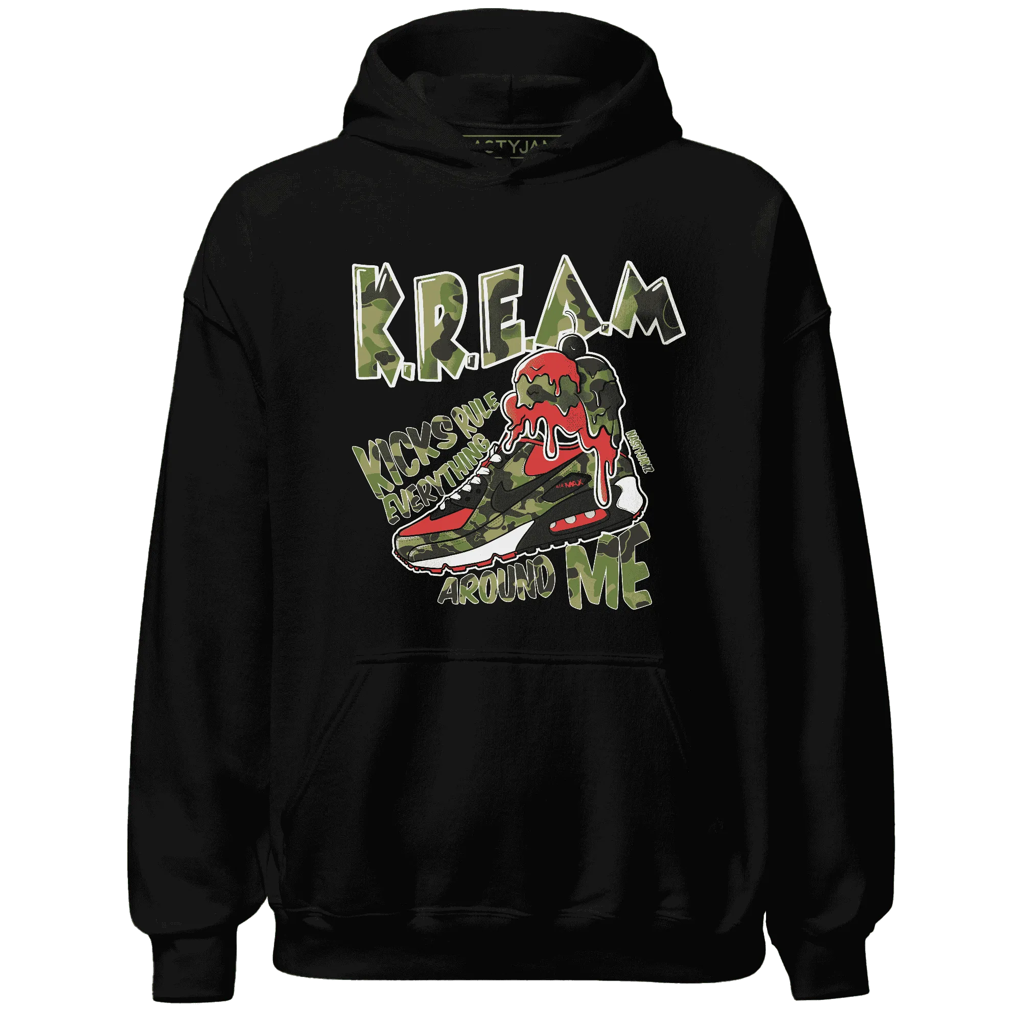 AM-90-Dark-Sage-Solar-Red-Hoodie-Match-Kream-Sneaker