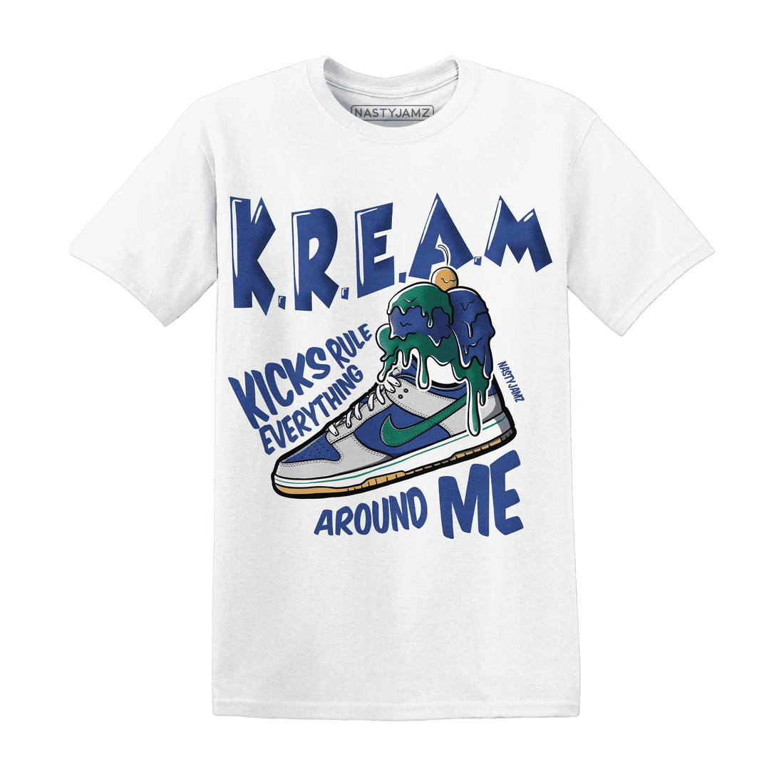 Dunk-Hyper-Royal-Malachite-T-Shirt-Match-Kream-Sneaker
