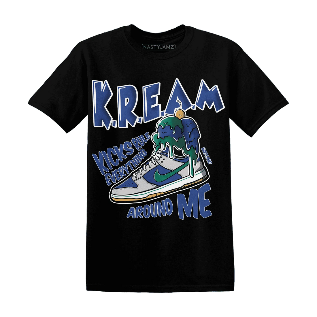 Dunk-Hyper-Royal-Malachite-T-Shirt-Match-Kream-Sneaker
