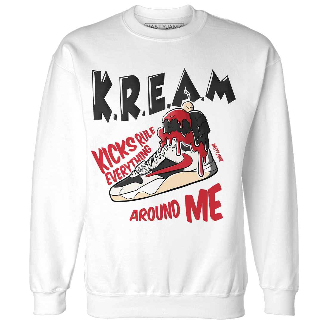 Jumman Jack University Red Sweatshirt Match Kream Sneaker - NastyJamz