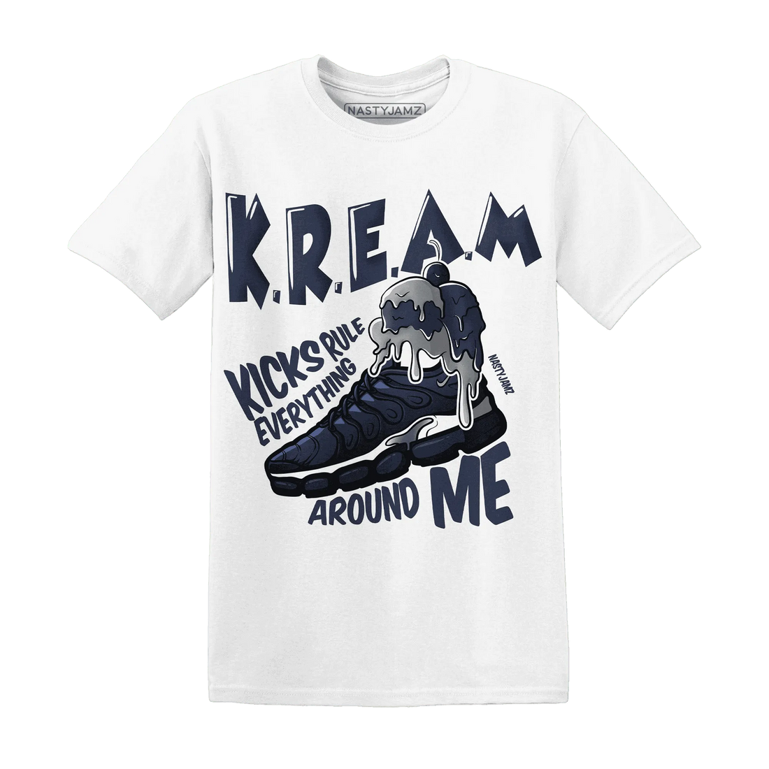 VaporMax-Plus-Midnight-Navy-White-Metallic-Silver-T-Shirt-Match-Kream-Sneaker