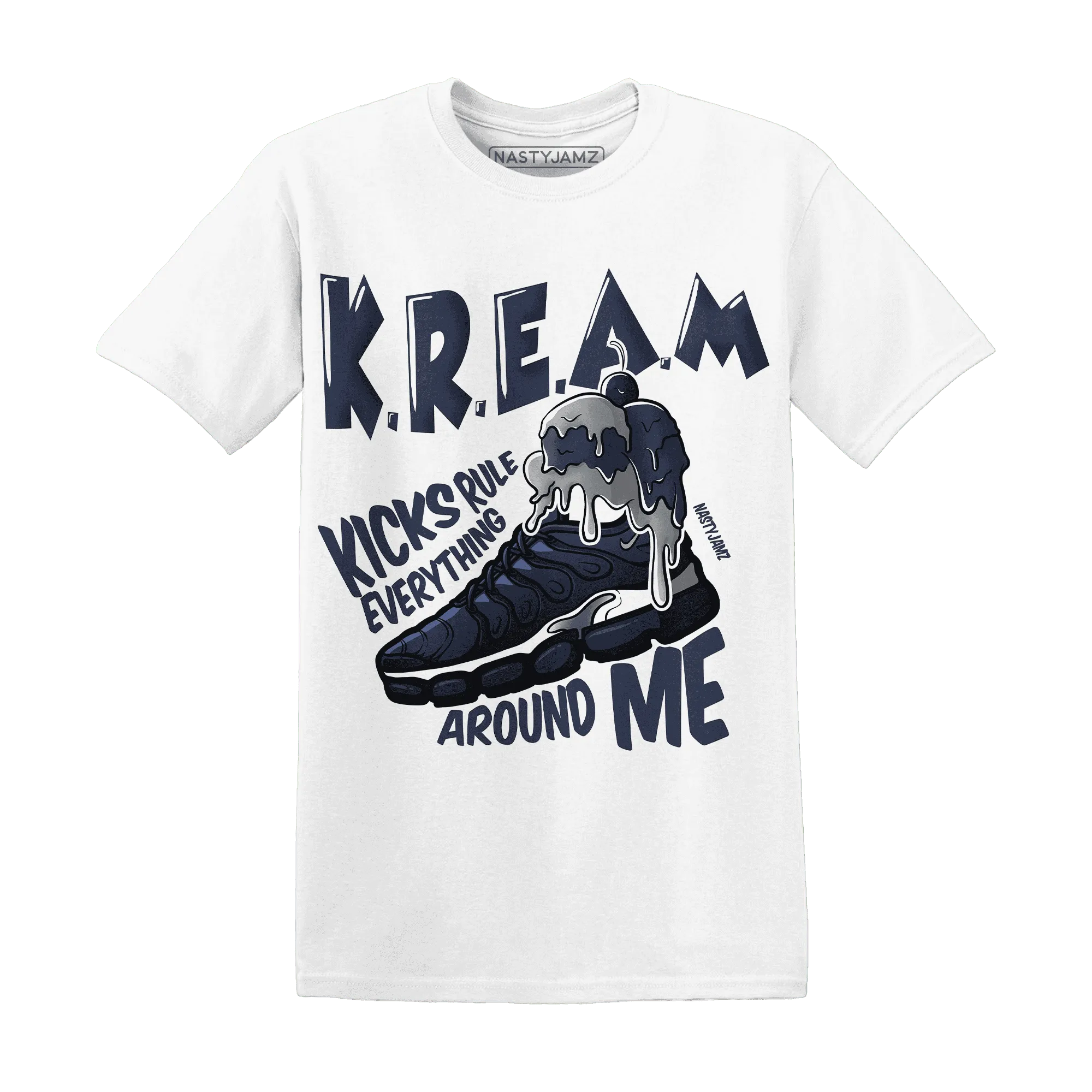 VaporMax-Plus-Midnight-Navy-White-Metallic-Silver-T-Shirt-Match-Kream-Sneaker