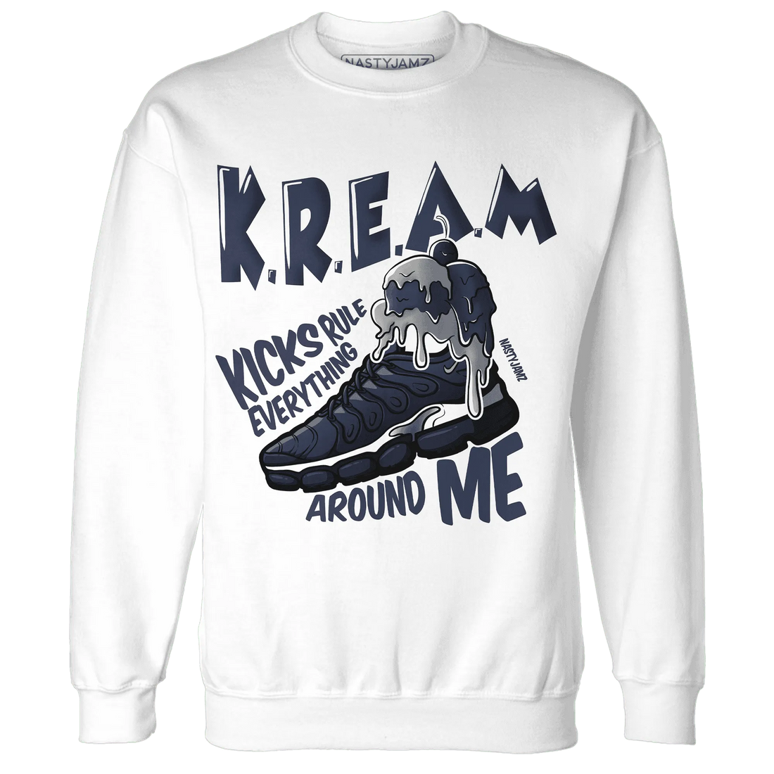 VaporMax-Plus-Midnight-Navy-White-Metallic-Silver-Sweatshirt-Match-Kream-Sneaker