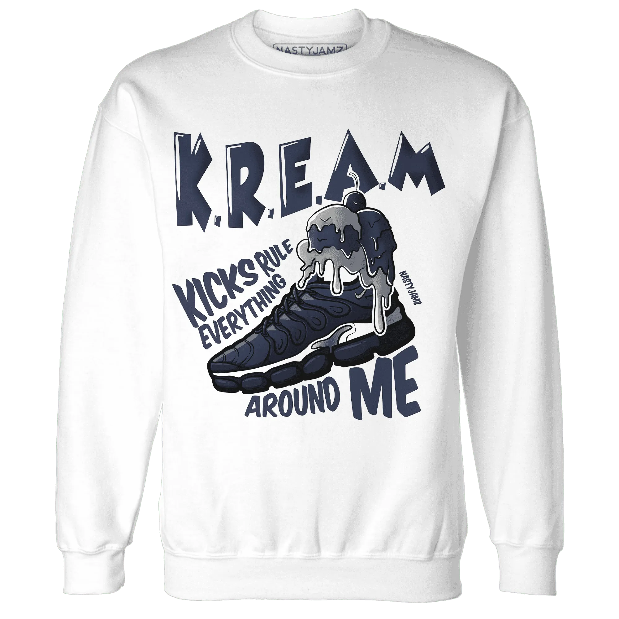 VaporMax-Plus-Midnight-Navy-White-Metallic-Silver-Sweatshirt-Match-Kream-Sneaker