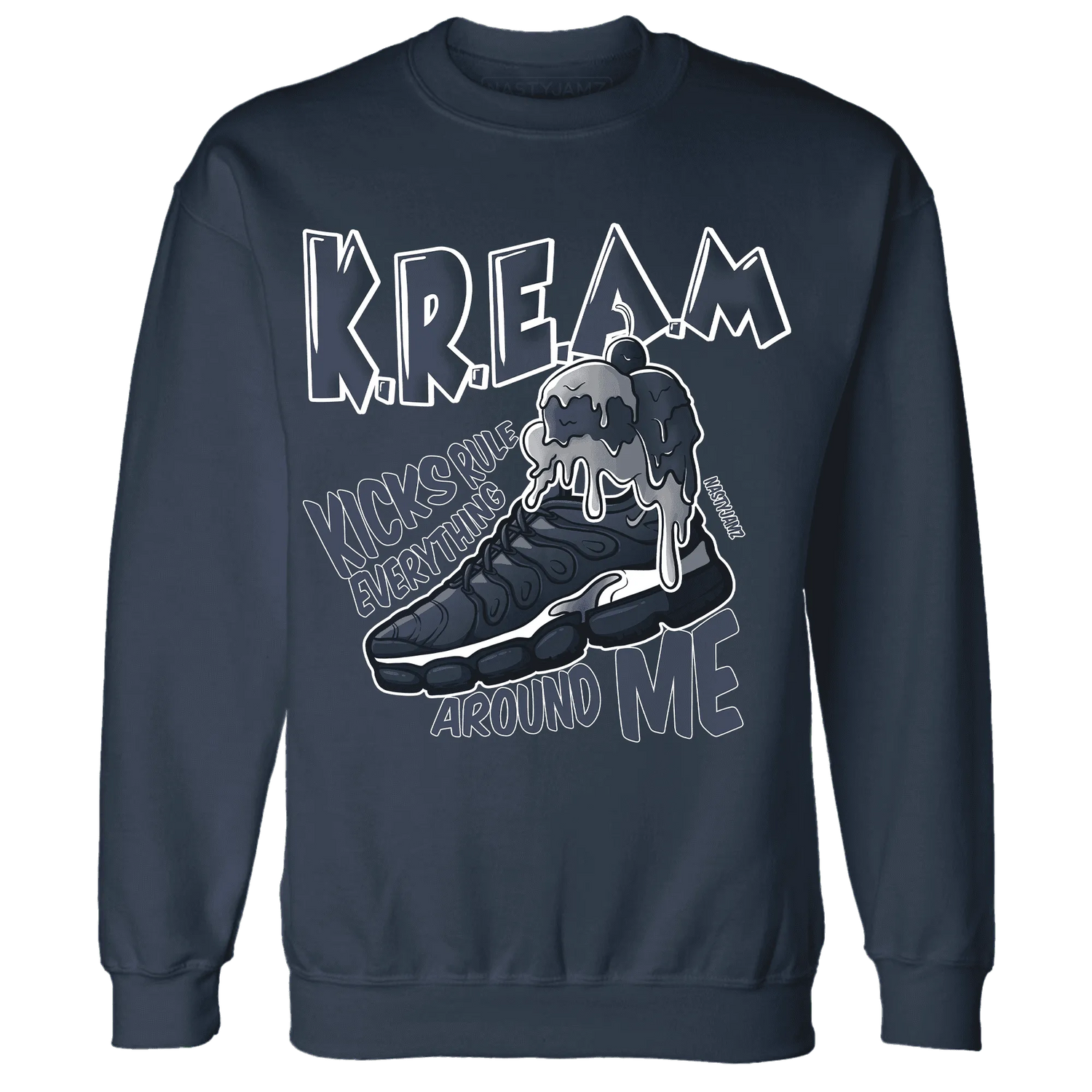 VaporMax-Plus-Midnight-Navy-White-Metallic-Silver-Sweatshirt-Match-Kream-Sneaker