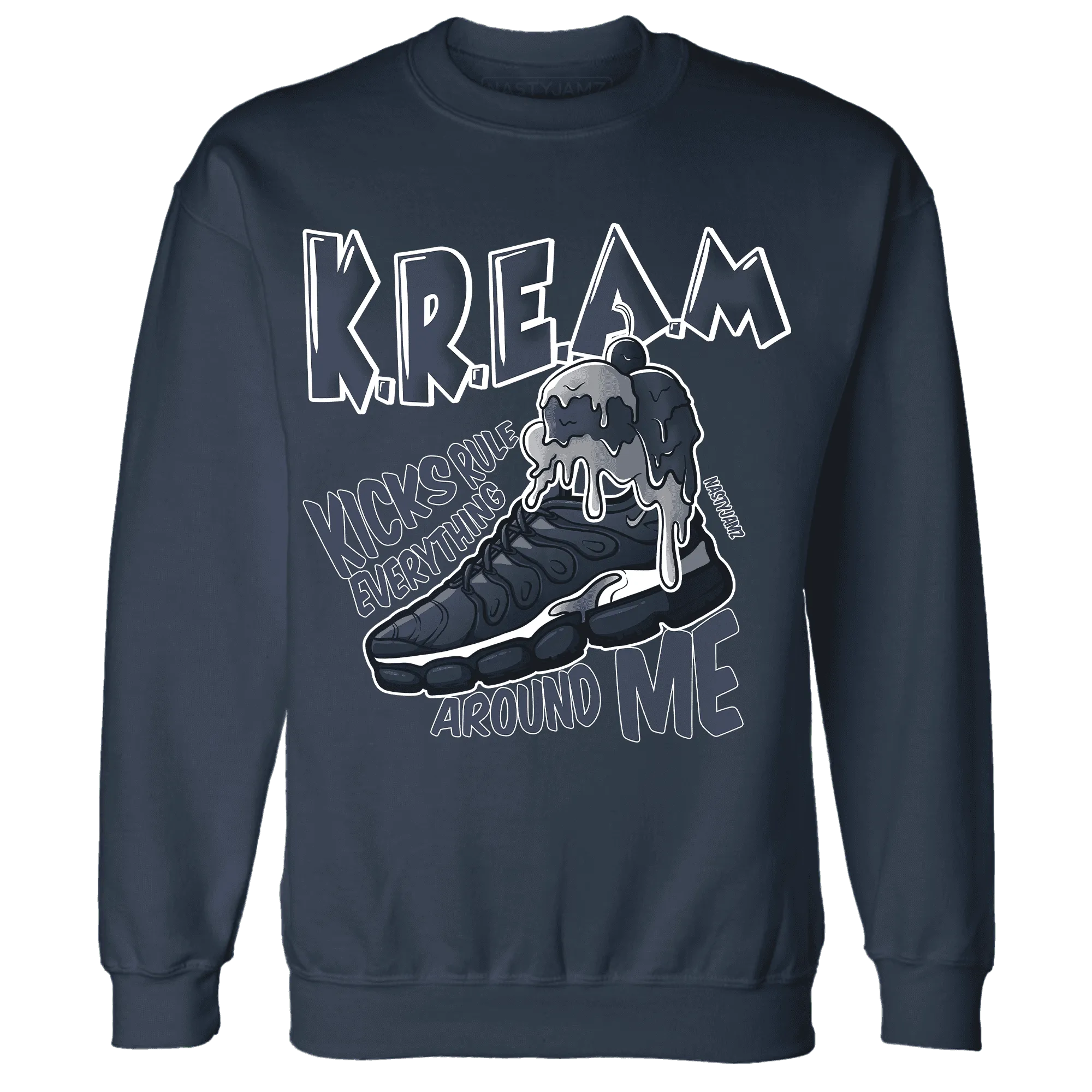 VaporMax-Plus-Midnight-Navy-White-Metallic-Silver-Sweatshirt-Match-Kream-Sneaker