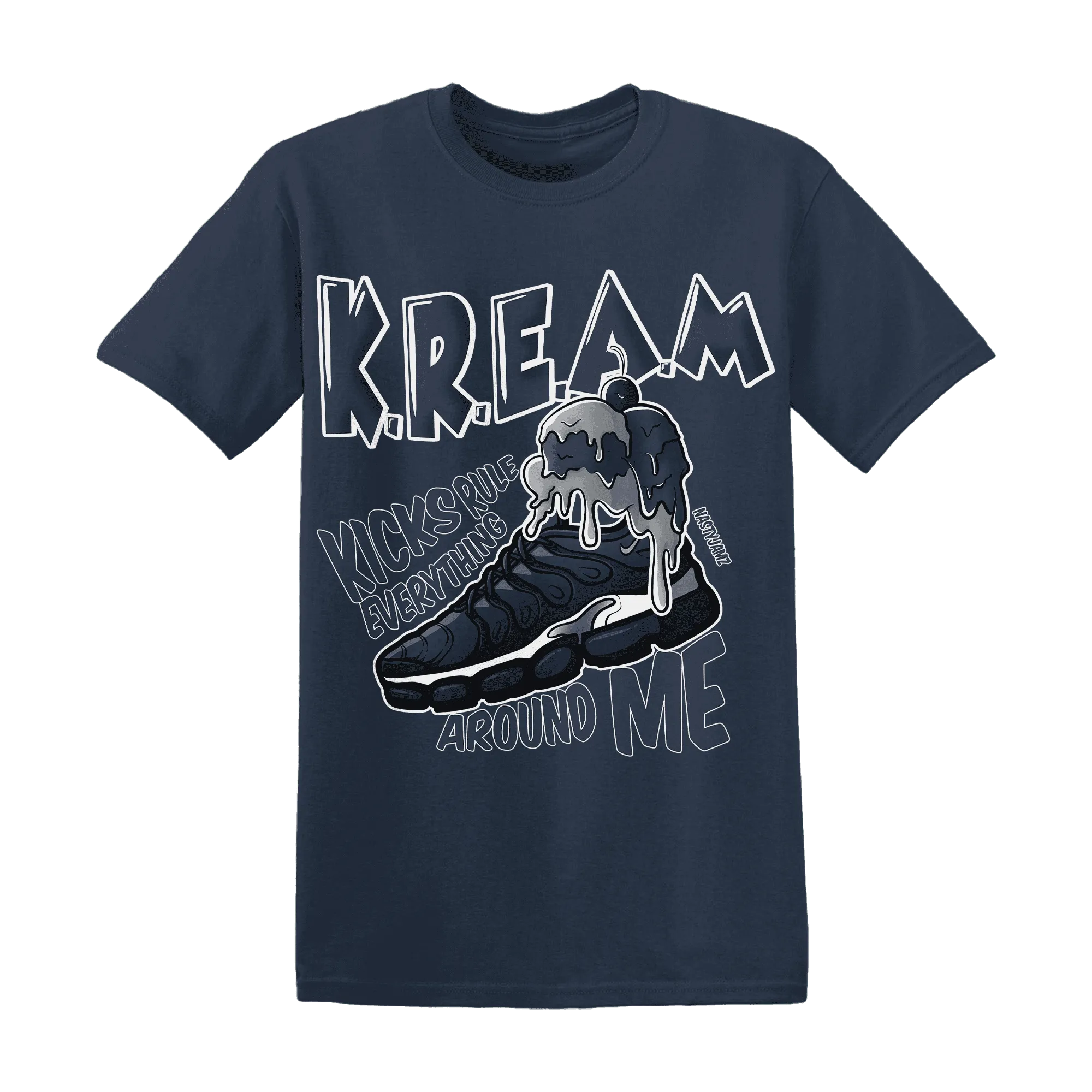 VaporMax-Plus-Midnight-Navy-White-Metallic-Silver-T-Shirt-Match-Kream-Sneaker