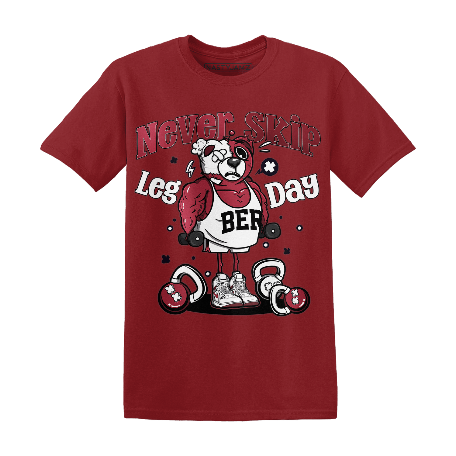 High 85 Metallic Burgundy 1s T Shirt Match Leg Day BER - NastyJamz