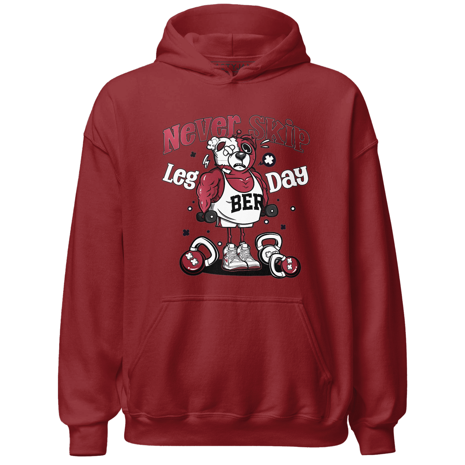 High 85 Metallic Burgundy 1s Hoodie Match Leg Day BER - NastyJamz
