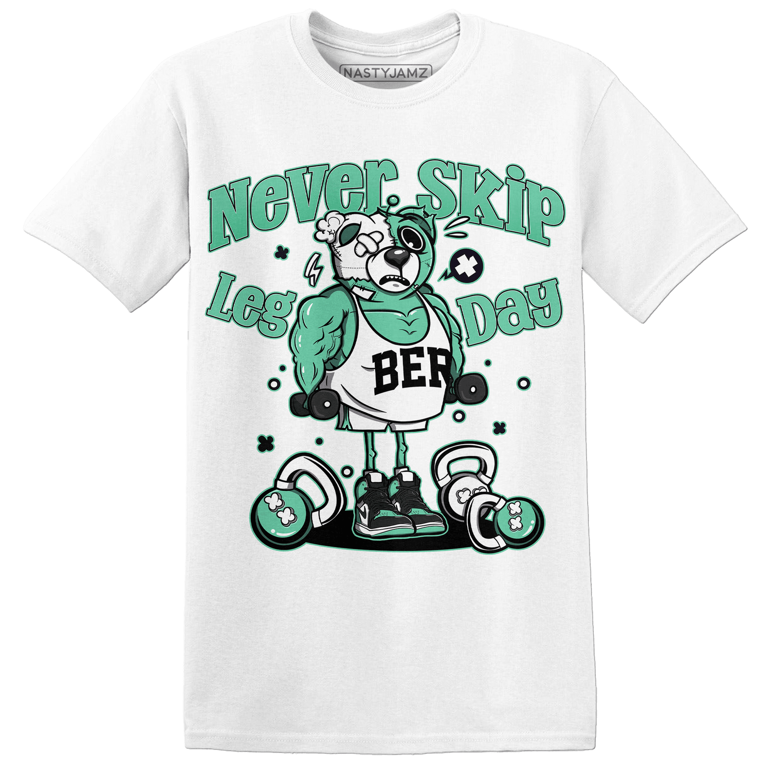 High OG Green Glow 1s T Shirt Match Leg Day BER - NastyJamz