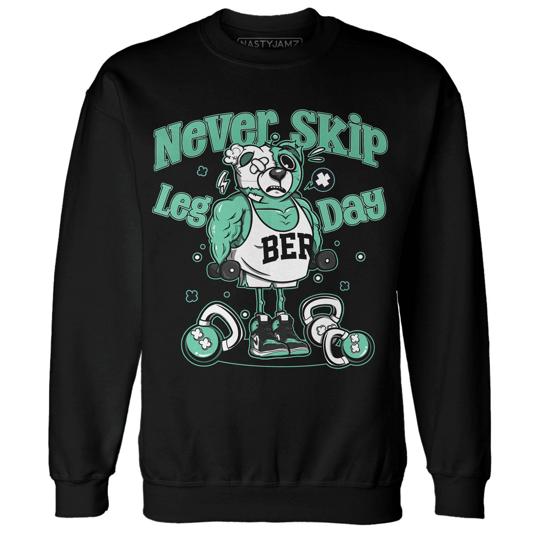 High OG Green Glow 1s Sweatshirt Match Leg Day BER - NastyJamz