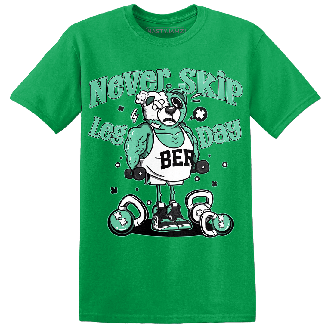 High OG Green Glow 1s T Shirt Match Leg Day BER - NastyJamz