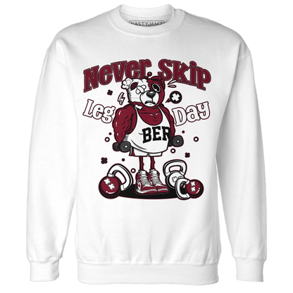 High White Team Red 1s Sweatshirt Match Leg Day BER - NastyJamz