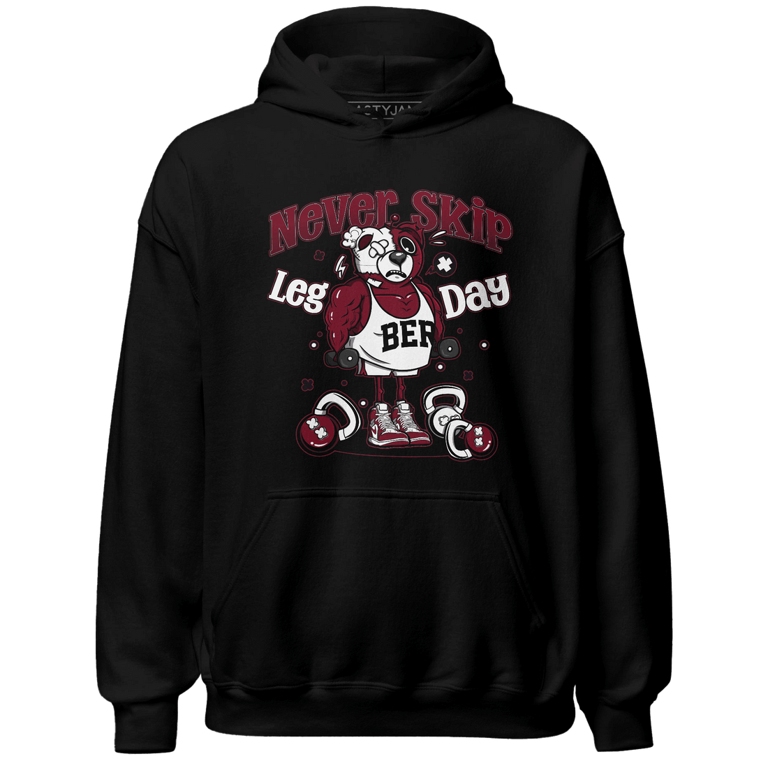 High White Team Red 1s Hoodie Match Leg Day BER - NastyJamz