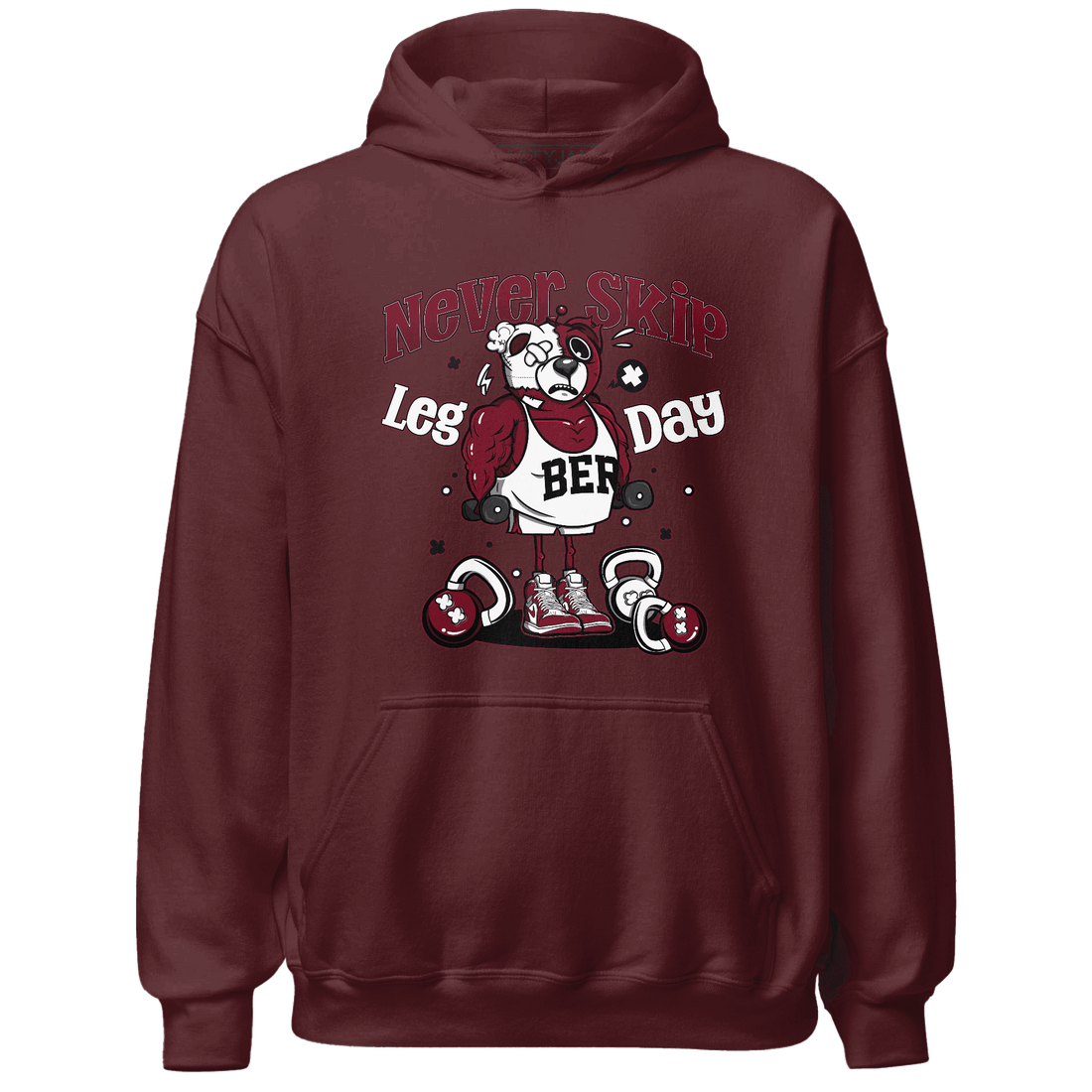 High White Team Red 1s Hoodie Match Leg Day BER - NastyJamz
