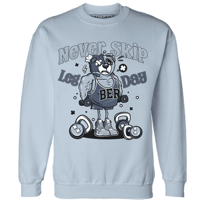 Mid Diffused Blue Grey 1s Sweatshirt Match Leg Day BER - NastyJamz