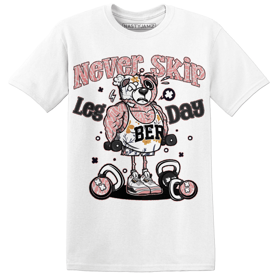 Red Stardust 3s T Shirt Match Leg Day BER - NastyJamz