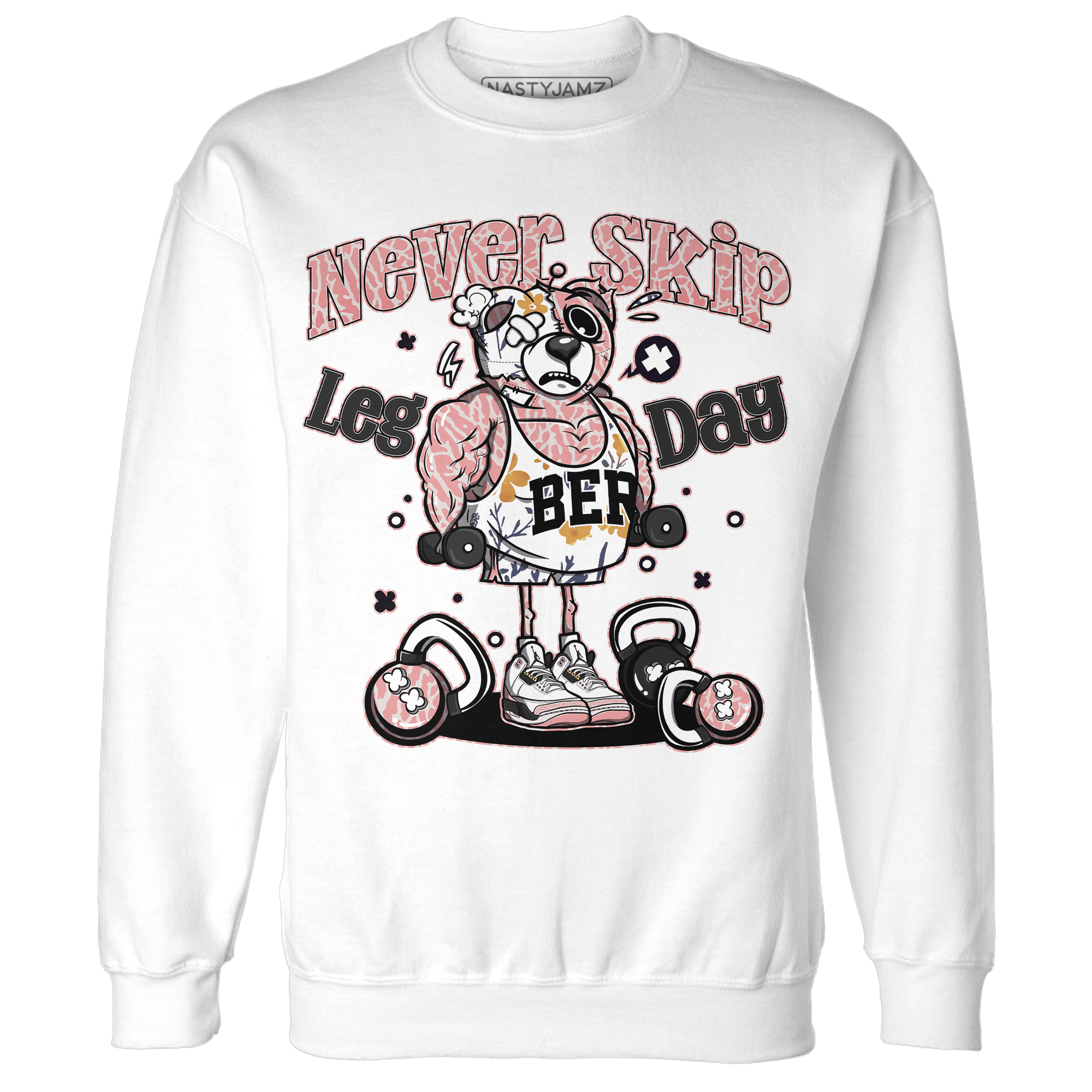 Red Stardust 3s Sweatshirt Match Leg Day BER - NastyJamz