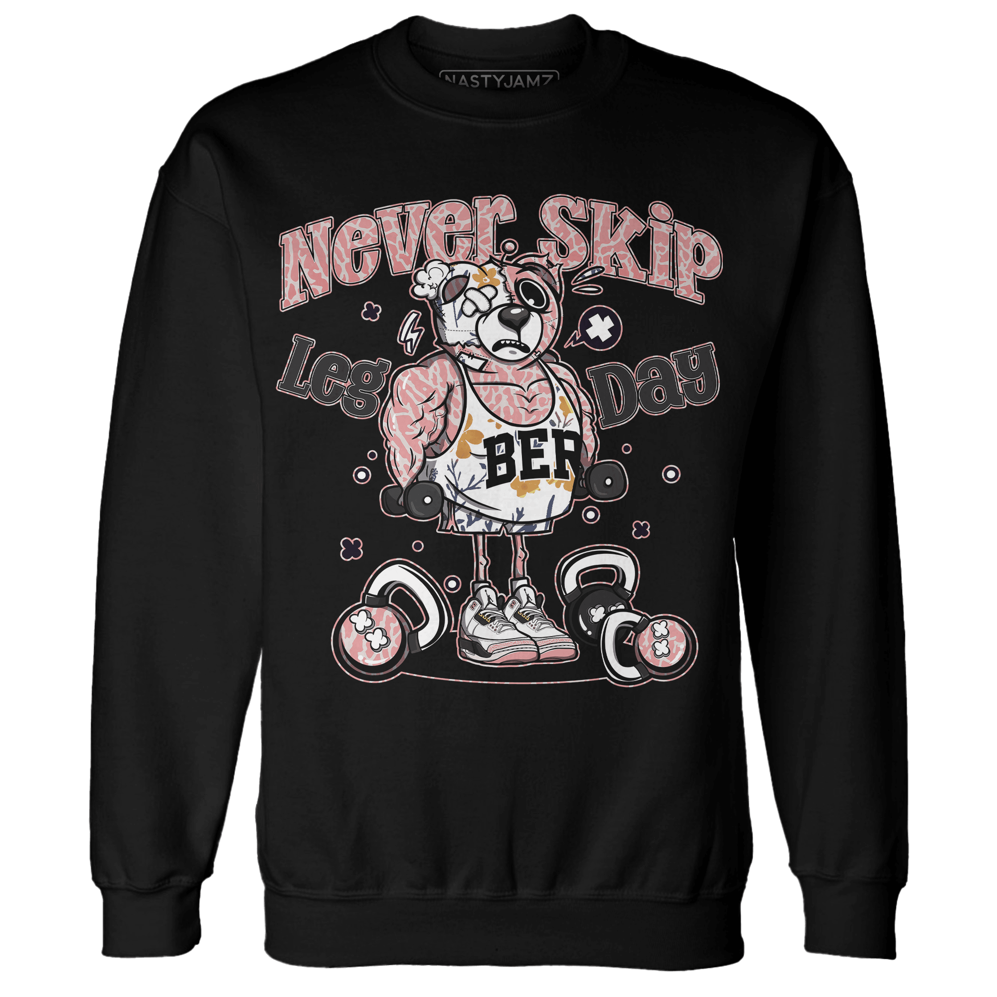 Red Stardust 3s Sweatshirt Match Leg Day BER - NastyJamz